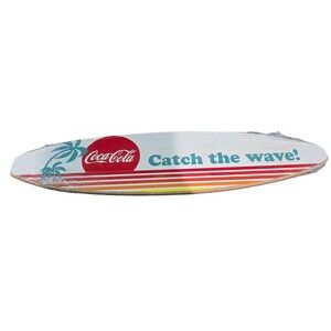 Coca-Cola Surfboard Wall Sign Catch The Wave Open Road Brands MDF Wood Decor NEW